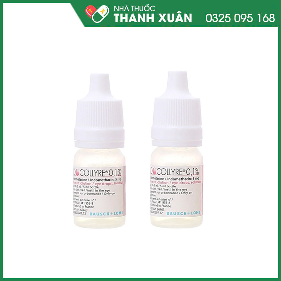 Indocollyre 0,1% thuốc điều trị hậu phẫu, ức chế co đồng tử, chống viêm sau phẫu thuật và giảm đau sau phẫu thuật